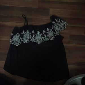 Maurice’s lace false one shoulder top